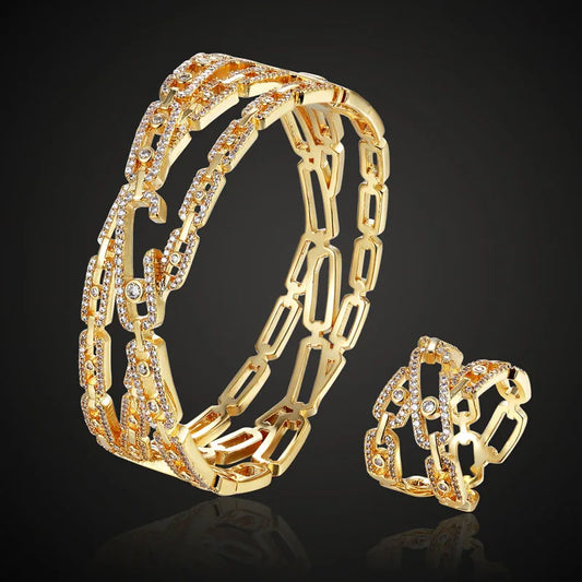 Luxury bracelet and ring set